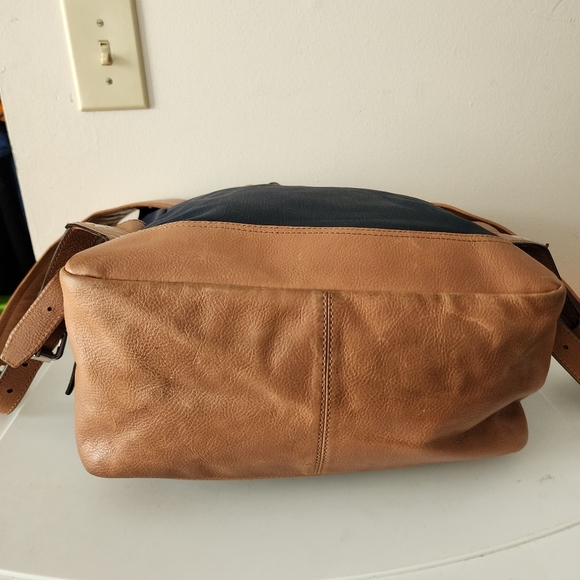 Cole Haan Navy Blue Marshall Canvas Leather Backpack - Picture 12 of 15